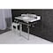 Kingston Brass 36 Carrara Marble Console Sink with Brass Legs, Marble WhitePolished Nickel LMS36MB6 - alternate 5